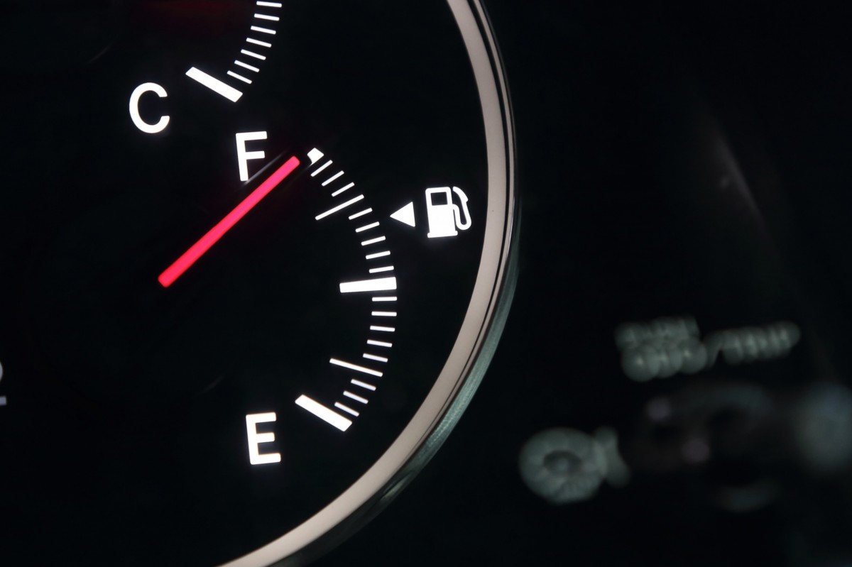 fuel gauge on car