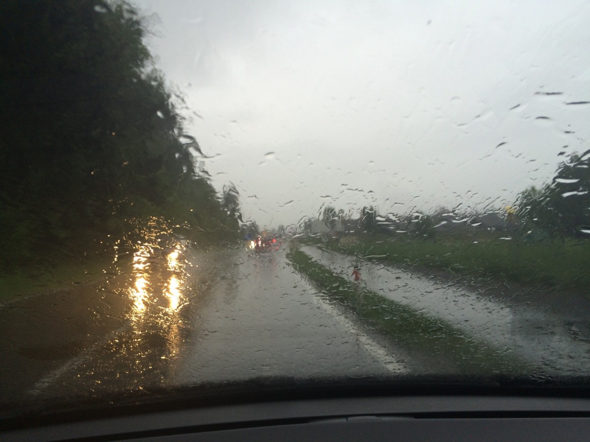 rain on the windshield