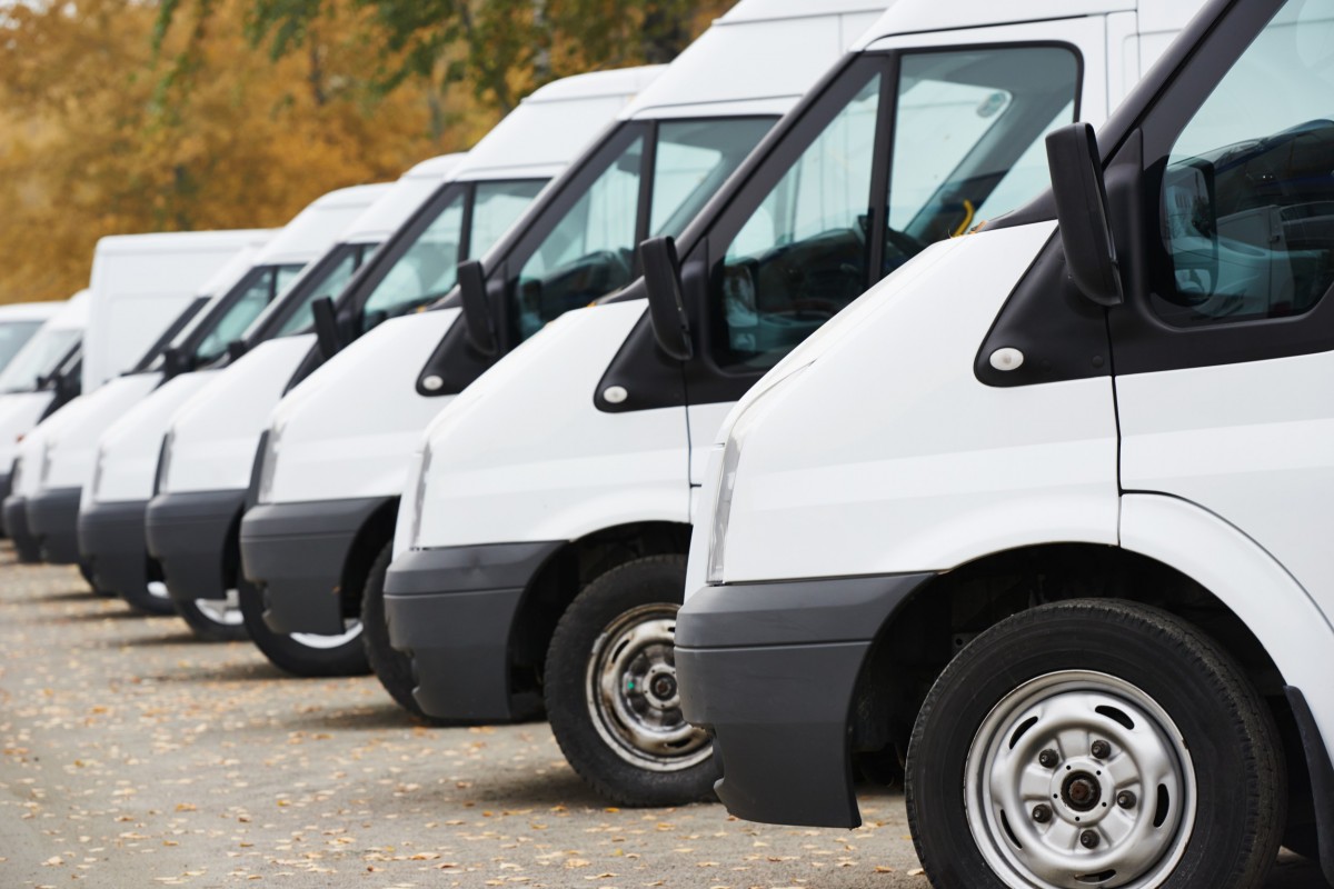 diesel fleet vehicles lined up